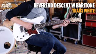 Video thumbnail for No Talking...Just Tones | Reverend Descent W - Trans White Baritone by Peach Guitars