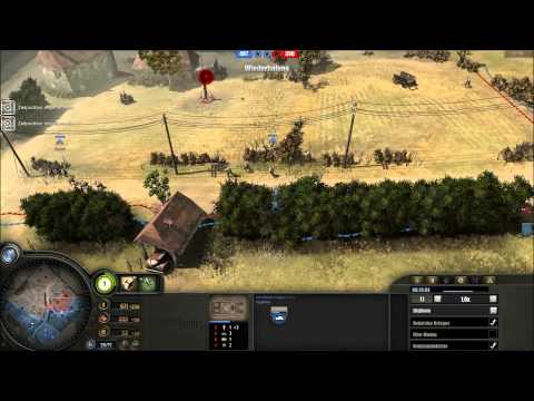 CoH Online 1vs1, Angoville, Replay, US vs. Wehrmacht [German]
