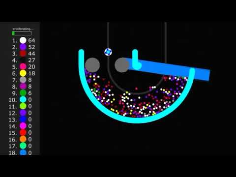 Survival Proliferation Team 18 Colors Marble Race in Algodoo