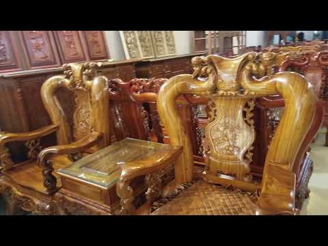 Bộ bàn ghế gỗ Hương Nam Phi cột 16cm  màu sáng