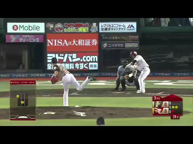 【3回裏】ファイターズ・高梨 インコースにズバッと!! 2016/8/13 E-F