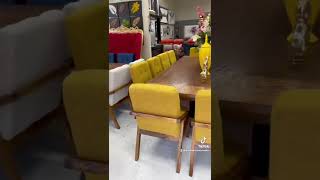 Comedor diamante de 12 sillas fabricado en encino americano