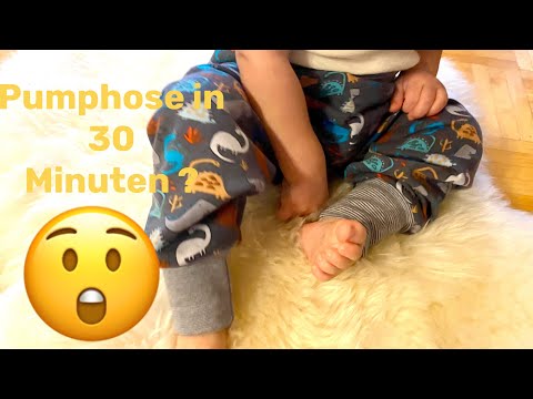 Baby Kinder Pumphose selber nähen ohne Schnittmuster Idee für Anfänger