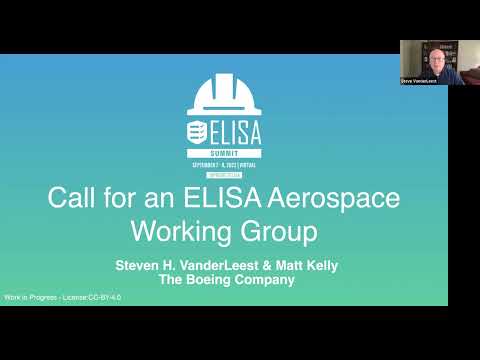 ELISA Summit (Sept 2022): New ELISA Aerospace Working Group
