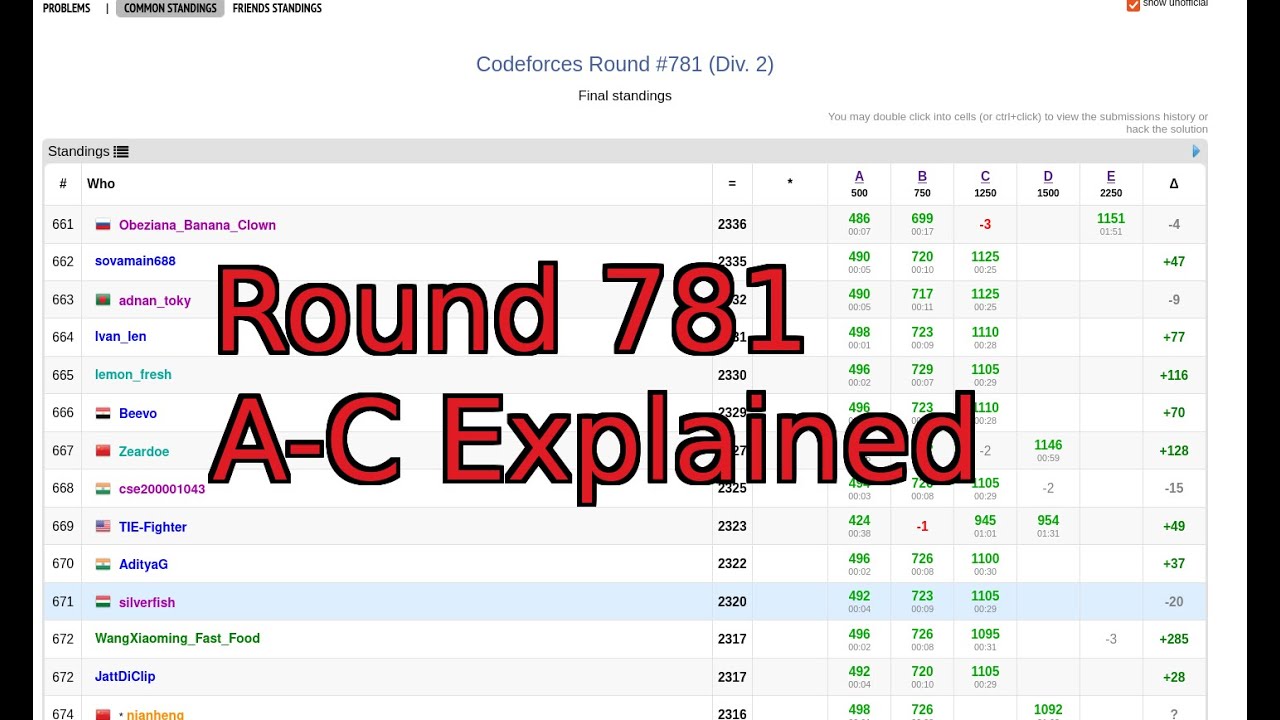 Codeforces Round 781 Screencast + Explanations