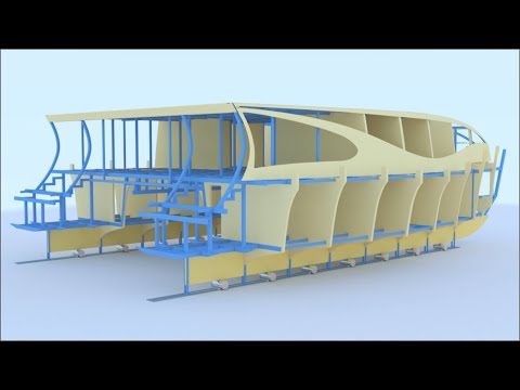 FORTUNA 77.7 - How the construction of the catamaran will proceed - (Virtual timelapse)