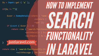 How to implement search functionality in Laravel.