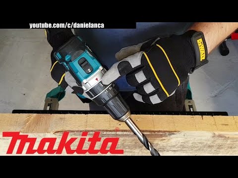 Makita DHP487Z Akumuliatorinis smūginis gręžtuvas 18V, 40/23NM, BL-motor, Be akumuliatorių ir kroviklio! video
