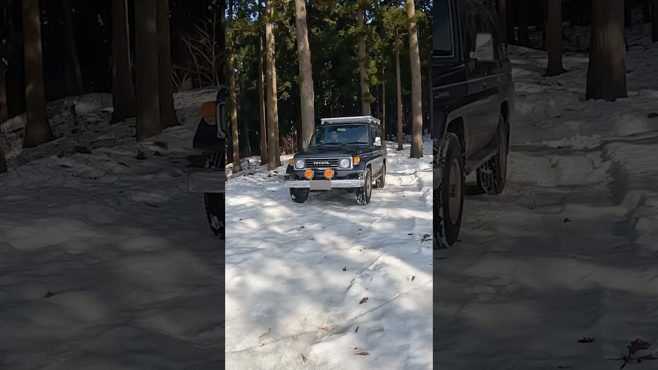 雪の中、ランクルで車中泊！