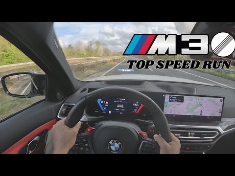 POV: 2024 BMW M3 Competition – Top Speed Run on the German Autobahn! 🇩🇪💨