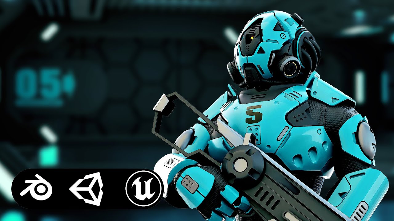 Cyborg Soldier Rx-800 Auto-Rig Pro Rigged For Mixamo Unreal Engine Unity 3D Model