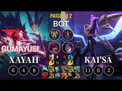 T1 Gumayusi Xayah vs Kai'Sa Bot - KR Patch 11.2