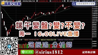 【海豚交易室】#范振鴻 0622，端午變盤?變?不變?周一 16:00 LIVE直播 (圖)