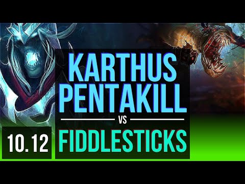 KARTHUS vs FIDDLESTICKS (JUNGLE) | Pentakill, Triple Kill, KDA 16/4/15 | NA Grandmaster | v10.12