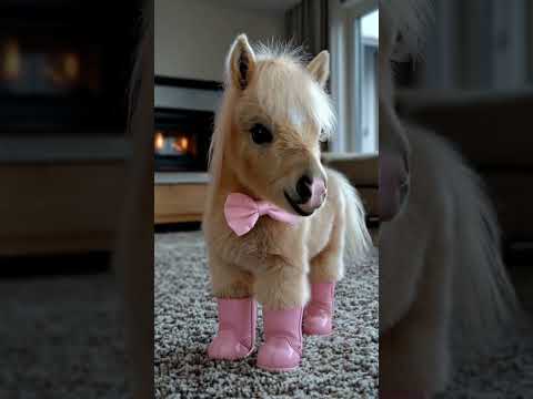 Con ngựa mini này dễ thương quá #horse #cute #ai #animals