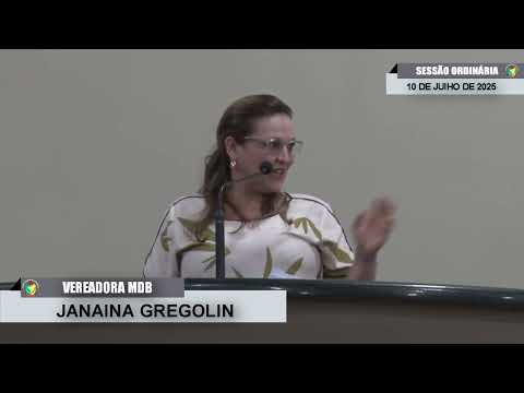 CMBTE - USO DE TRIBUNA PELA VEREADORA JANAINA GREGOLIN - MDB