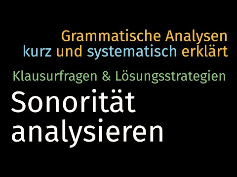 Sonoritätskonturen analysieren (Klausurfragen und Lösungsstrategien) — Grammatische Analyse 011