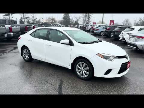 2014 Toyota Corolla 4dr Sdn CVT LE in White for sale at Stouffville Toyota in Whitchurch-Stouffville, ON