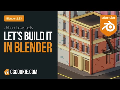 Urban Low-poly Building | Let's Build It In Blender