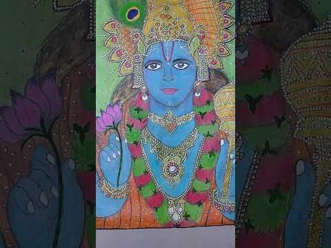 #vishnu ji art and 🙏 Krishna#painting hashtag art hashtags short