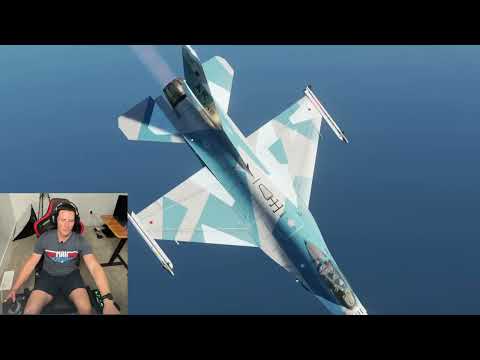 Real Fighter Pilot Flies F-16 Aggressor in Combat Simulator Dogfight