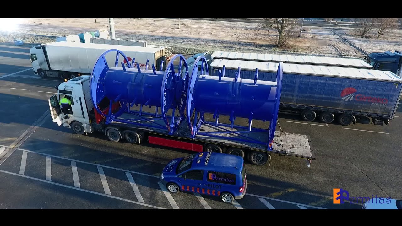 Oversize cargo transportation - reels for cables. Organizing permits for oversized cargoes. Permitas