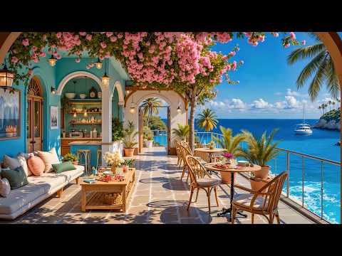 Relaxing Morning Jazz at Seaside Cafe Ambience - Bossa Nova Music & Calm Wave Sounds for Work, Study