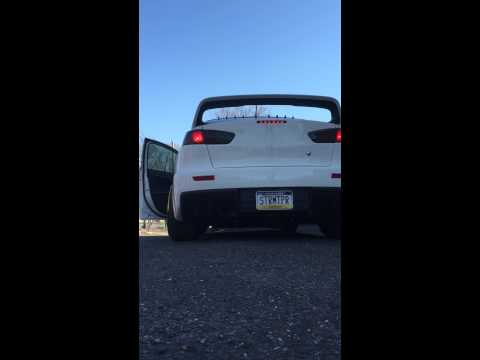 Evo x with ETS open downpipe, ETS test pipe, ETS extreme exhaust, ETS intercooler, custom Cobb tune