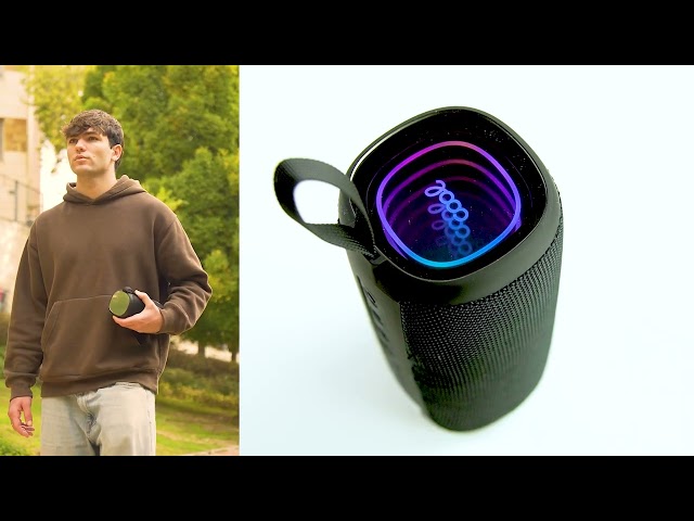 Altoparlanti Cool portatile Bluetooth 16W con LED RGB, microfono e lettore SD/USB video