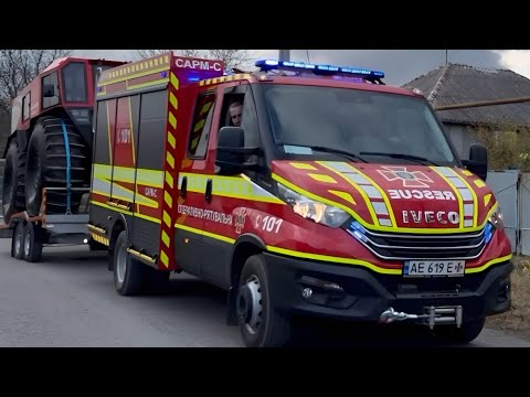 IVECO DAILY + MB 917 WITH LIGHT ( CODE 2 ) RESPONDING TO CALL IN DNIPRO