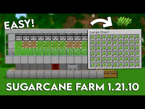 MINECRAFT EASY AUTOMATIC SUGARCANE FARM 1.21.10 TUTORIAL