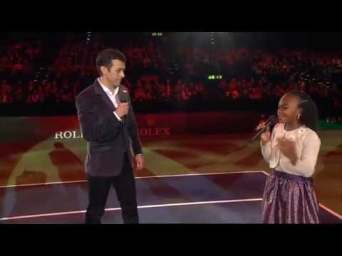 Chelsea Fontenel and Roger Federer - Match for Africa 2