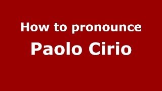 How to pronounce Paolo Cirio