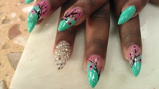 STILLETO NAILS JAPANSESE FLOWERS P2