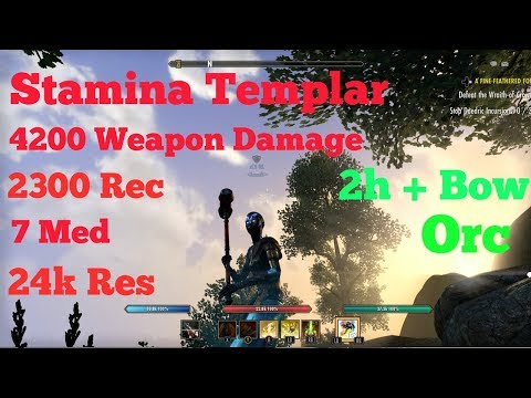 ESO - Stamina Templar ( Stamplar )  PVP 2h + Bow Build Clockwork City / Dragon Bone Patch