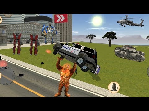 Stone Giant (Giant Man Destroys Police Vehicle) Stone Man🚁Destroy Helicopter - Android Gameplay HD