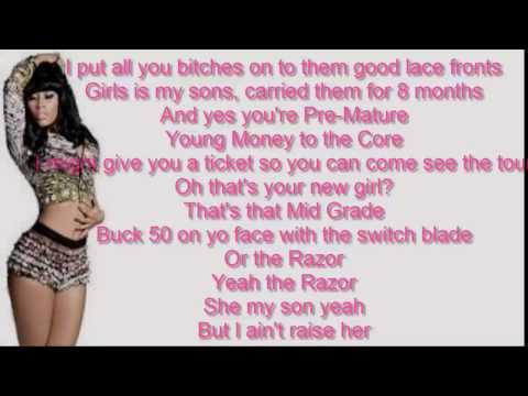 Nicki Minaj , Cassie The Boys Lyrics Video (Clean)