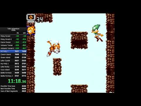 Tails Adventures 100% Speedrun in 33:19 [Current World Record]