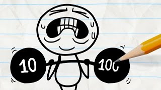 Pencilmate Gets Ripped! -in- &quot;Dumbbell Dummy&quot; Pencilmation Cartoons