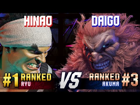 SF6 ▰ HINAO (#1 Ranked Ryu) vs DAIGO (#3 Ranked Akuma) ▰ High Level Gameplay