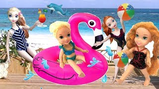 Anna and Elsa Toddlers Spend a Week at Barbie Dreamhouse  - Toys in Action