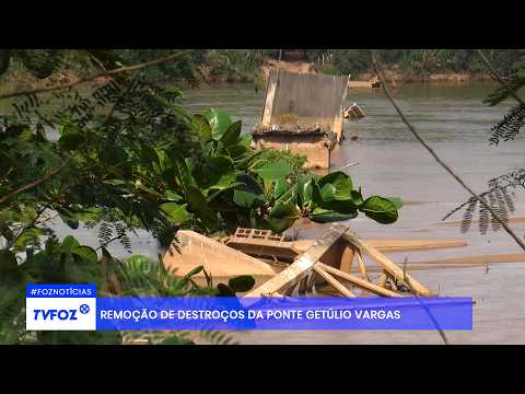 Remoção de destroços da ponte Getúlio Vargas