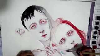 Watercolor Portrait - Speed Painting | Organ Eternal - These New Puritans | Surreal and Abstract