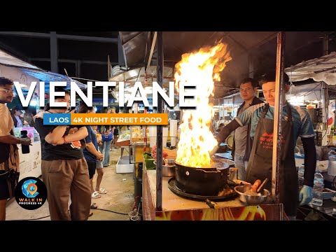 VIENTIANE, Laos 🇱🇦 The Best Food Market in Laos | 4K Asia Walking Tour