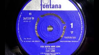 CLEO LAINE - You Gotta Have Love - FONTANA 267257TF - UK 1962 Popcorn Teen R&amp;B Dancer
