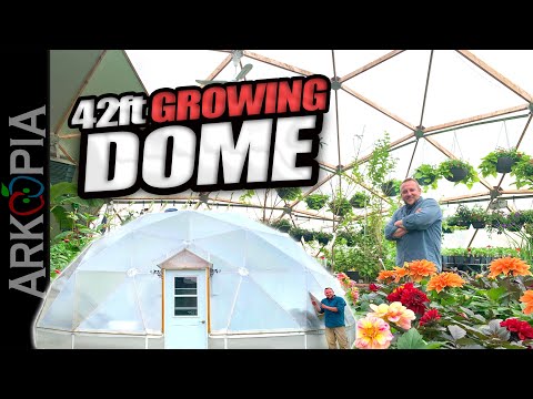 Geodesic Greenhouse in -40C (42ft Diameter Dome) Bananas, Oranges, Plant Sales and more!