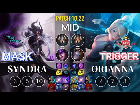 RNW Mask Syndra vs APK Trigger Orianna Mid - KR Patch 10.22