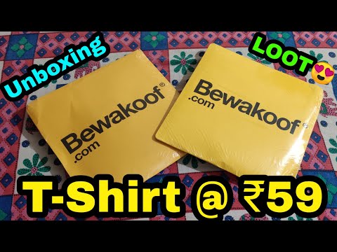 Bewakoof T-Shirt Unboxing and Review || Bewakoof T-Shirt At Rs.59 Only Loot Offer😍 Video