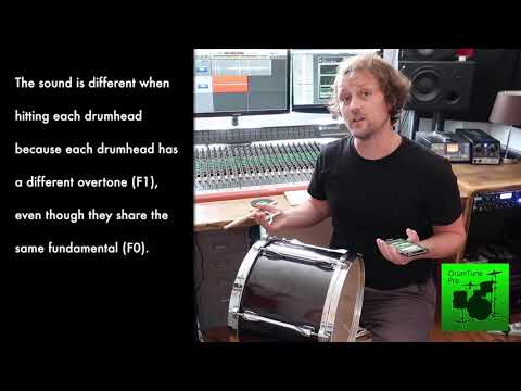 Showing the coupling between batter and resonant drumheads - drum tuning essentials