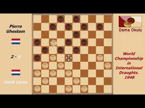 Pierre Ghestem - Henk Laros. World Championship in International Draughts- 1948.